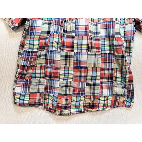 Lands' End Mens Button Down Shirt Summer Size XL Multi Patchwork Traditional Fit - Picture 13 of 13